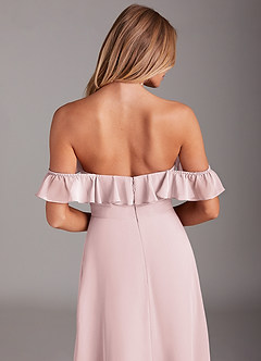 Azazie Lyra Bridesmaid Dresses Blushing Pink A-Line Chiffon Convertible Dress image8