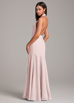 Azazie Lorena 신부 들러리 드레스 인어 주름진 쉬폰 바닥 길이 드레스 image6