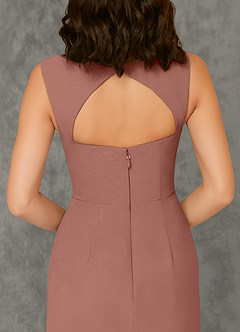 Azazie Flori Bridesmaid Dresses Cedar Rose Sheath Square Neckline Chiffon Dress image3