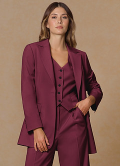 front Rowan Burgundy Refined Weave Performance blazer
