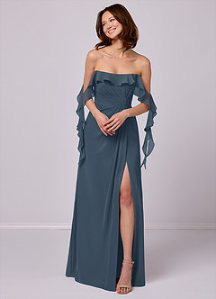 Barbie ♥ Azazie Bridesmaid Dresses Neptune A-Line Off the Shoulder Chiffon Convertible Dress image4