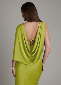 Azazie Darby Bridesmaid Dresses Lemongrass Mermaid Pleated Stretch Satin Dress image6