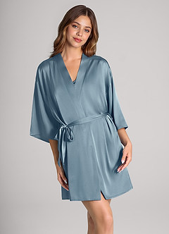 front Klassisk satinmorgonrock