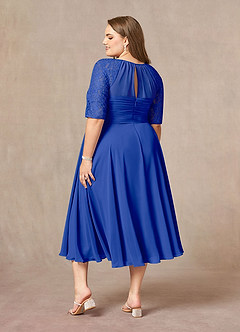 Azazie Dorothea Mother of the Bride Dresses Royal Blue A-Line Scoop lace Chiffon Dress image6