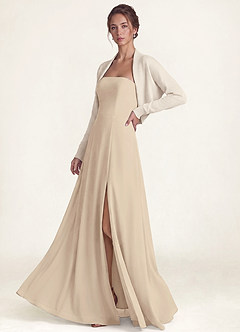 front Soft Wool-Blend Long-Sleeve Cropped Shrug