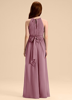 Azazie Malone Junior Robe Trapèze en Mousseline de soie Plissée Mauve Vintage image2