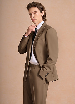 front James Truffle Structured Stretch Suit Jacket