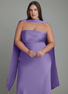 Azazie Saylor Vestidos de damas de honor Vestido Tahití de Satén Elástico de Corte Sirena con Palabra de honor image18