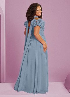 Barbie ♥ Azazie Bridesmaid Dresses Dusty Blue A-Line Off the Shoulder Chiffon Convertible Dress image17