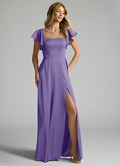 Azazie Bondi Bridesmaid Dresses Tahiti A-Line Bow Stretch Satin Dress image2