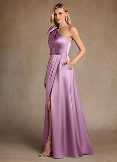 Azazie Easton Mother of the Bride Dresses Wisteria A-Line One Shoulder Stretch Satin Dress image2