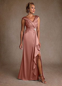 Azazie Santa Monica Klänningar till brudens mor Klänning A-Line i Spets Rosett image1