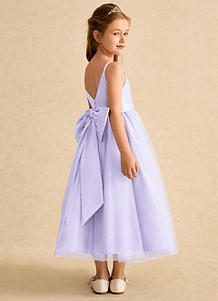 Azazie Patootie vestidos de niña de las flores Vestido de Lila de Tul de Corte En A con Tirante Espagueti image2