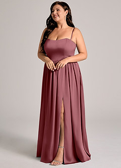 Azazie Calianna Bridesmaid Dresses Desert Rose A-Line Off the Shoulder Stretch Satin Convertible Dress image10