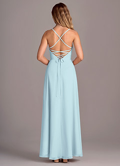 Azazie Mei Bridesmaid Dresses Cloud Blue A-Line Chiffon Dress image6