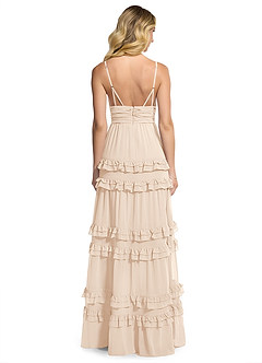 Azazie Rachel Bridesmaid Dresses White Alabaster A-Line Chiffon Dress image2