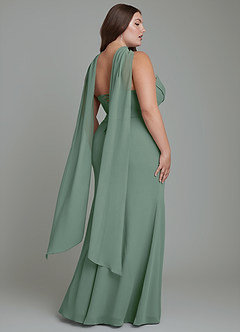 Azazie Sorrel Bridesmaid Dresses Eucalyptus Mermaid Corset Chiffon Dress image15
