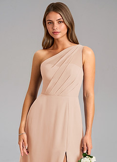 Azazie Phaedra Bridesmaid Dresses English Rose A-Line One Shoulder Chiffon Dress image8