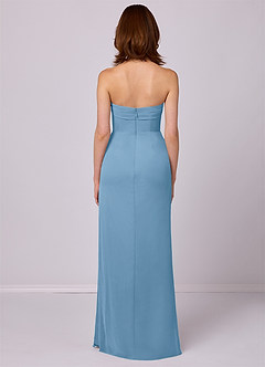 Barbie ♥ Azazie Bridesmaid Dresses Steel Blue Sheath Strapless Chiffon Convertible Dress image5