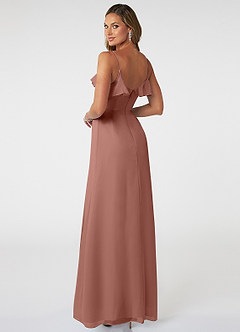 Azazie Natalia Bridesmaid Dresses Cedar Rose A-Line Chiffon Dress image4