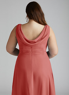 Azazie Karina Bridesmaid Dresses Antique Rose A-Line Pleated Chiffon Dress image10