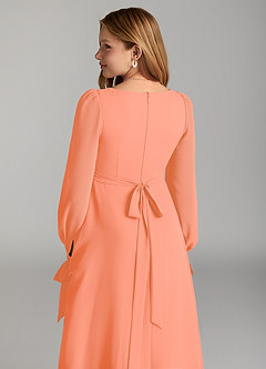 Azazie Leonia Junior A-Linie mit Taschen Chiffon Kleid Sonnenuntergang image6