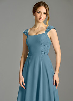 Azazie Oasis Bridesmaid Dresses Bermuda A-Line with Pockets Chiffon Dress image3