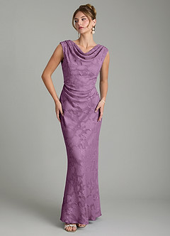 Azazie Kieryn Bridesmaid Dresses Wisteria Mermaid Pleated Floral Burnout Dress image5