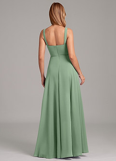 Azazie Shaude Bridesmaid Dresses Matcha A-Line Pleated Chiffon Dress image2