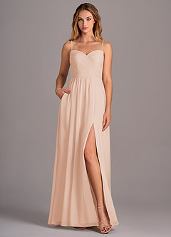 Azazie Joni Final Sale English Rose A-Line Strapless Chiffon Convertible Dress image4