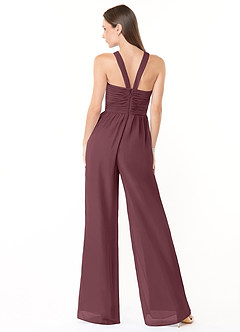 Azazie Berdie Jurken voor bruidsmeisjes Jumpsuit van Chiffon Houder Sangria image2