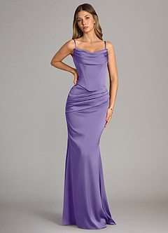Azazie Sorrel Bridesmaid Dresses Tahiti Mermaid Strapless Stretch Satin Convertible Dress image6