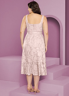 Barbie ♥ Azazie Bridesmaid Dresses Blushing Pink A-Line with Pockets Floral Burnout Dress image11