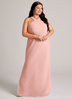 Azazie Doretta Bridesmaid Dresses Rosette Mermaid Pleated Chiffon Dress image10