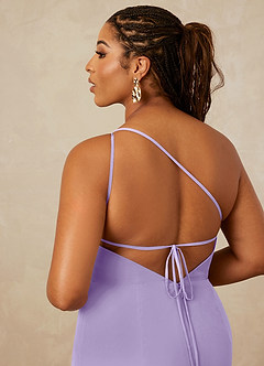 Christian Siriano Bridal for Azazie 1003 Bridesmaid Dresses Lilac Sheath One Shoulder Chiffon Dress image16