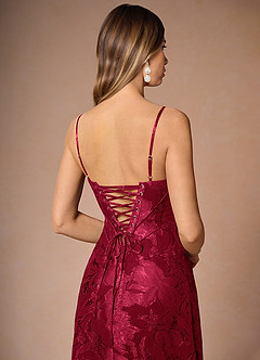 Thalyn Ruby Red Long Prom Dress image6