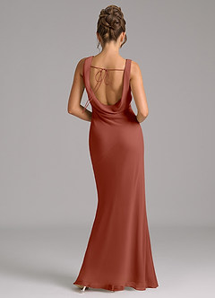 Azazie Rylina Bridesmaid Dresses Auburn Mermaid Pleated Chiffon Dress image6