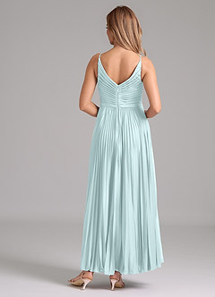 Azazie Raychelle Brautjungfernkleider A-Linie Plissee Stretch-Satin Kleid Seegrün image4