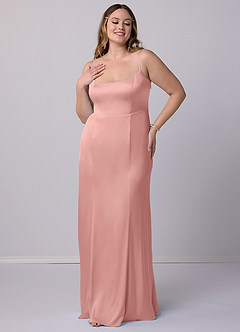 Barbie ♥ Azazie Bridesmaid Dresses Rosette Mermaid Bow Stretch Satin Dress image8