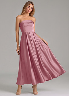 Azazie Lucienne Brautjungfernkleider A-Linie Plissee Stretch-Satin Kleid Vintage Mauve image7