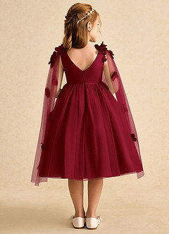 Azazie Staria Robe Demoiselle D'honneur Fillette Robe Princesse en Tulle Rayé Bourgogne image2