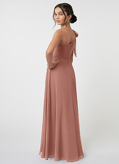 Azazie Aidy Junior Jurk van Chiffon met A-Lijn Boog Ceder Roos image4