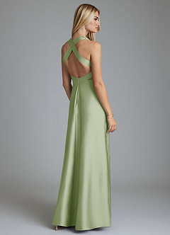 Azazie Raelynn Brudtärnklänningar Klä av A-Linje i Stretch Satin Plisserad Dusty Sage image2