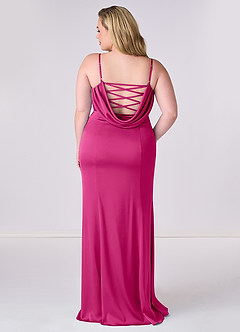 Barbie ♥ Azazie Jurken voor bruidsmeisjes Jurk van Stretch Satijn met Zeemeermin Korset Barbie Roze image7
