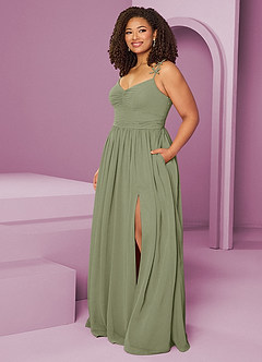 Barbie ♥ Azazie Bridesmaid Dresses Pistachio A-Line Pleated Chiffon Dress image10