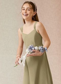 Azazie Denice Junior Cedar Rose A-Line Chiffon Dress image6