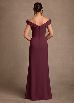 Azazie Jettie Mother of the Bride Dresses Cabernet Sheath Pleated Chiffon Dress image3