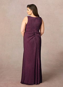 Upstudio Tuscon Mother of the Bride Dresses A-Line V-Neck Ruched Metallic Mesh Asymmetrical Dress image10