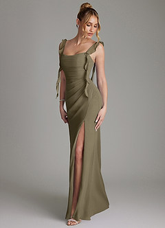 Azazie Jessamine Bridesmaid Dresses Willow Green Mermaid Corset Chiffon Dress image6