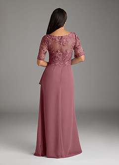 Azazie Amedeus Mother of the Bride Dresses Desert Rose A-Line V-Neck Lace Chiffon Dress image8